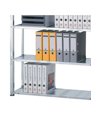 Schulte Büro-Fachbodenregal MULTIplus85 Schraubsystem ohne Anschlagleiste | Grundregal | Fachlast 85kg | HxBxT 230x75x30cm | 6 Ebenen | Einseitig nutzbar | Verzinkt