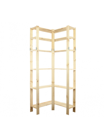 Eckregal WOODLAND | Fachlast 120kg | 6 Fachboden | Kiefernholz | Natur