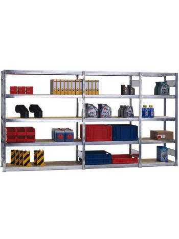 Weitspannregal FALKE | Heavy-Duty | Grundregal | HxBxT 300x129x50cm | 7 Ebenen | Fachlast 350kg | Verzinkt