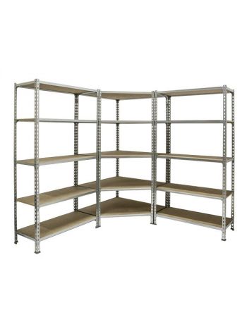 Mega Deal 1x Eckregal + 2x Schwerlastregal MULI | HxBxT 180x180x50cm | Fachlast 200kg | Verzinkt