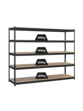Schwerlastregal WOOD YETI FIVE | HxBxT 200x120x45cm | Fachlast 400kg | Anthrazit