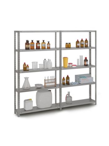Edelstahl Fachbodenregal Schraubsystem | Grundregal | HxBxT 150x100x40cm | 4 Ebenen | Fachlast 200kg | Edelstahl